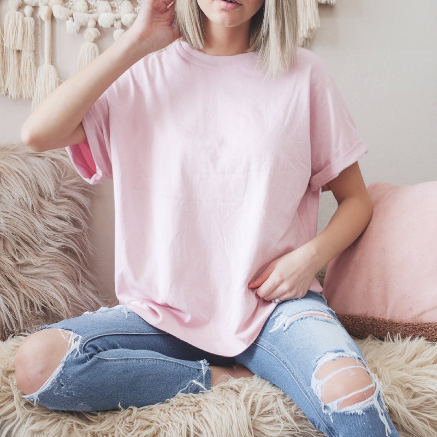 Light Pink BLANK T-SHIRT