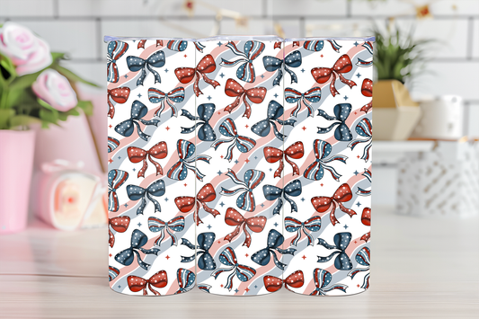 4th July Bows-20oz TUMBLER WRAP