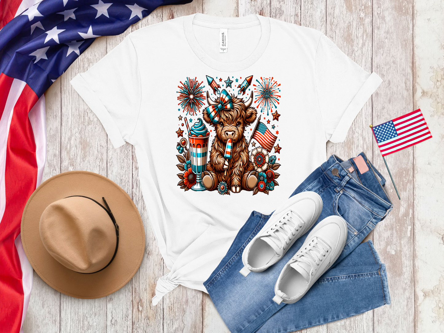 4th July highland and cutie- DTF TRANSFER