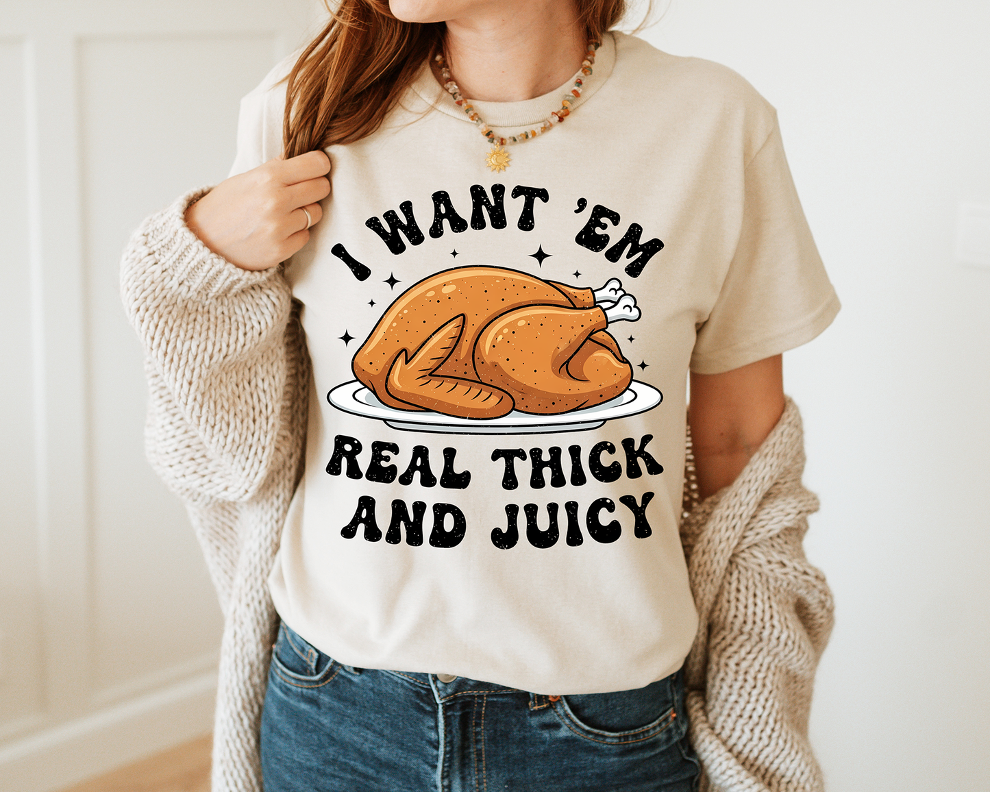 About Funny Juicy Thanksgiving Turkey-Full Color-DTF TRANSFER- WHOLESALE