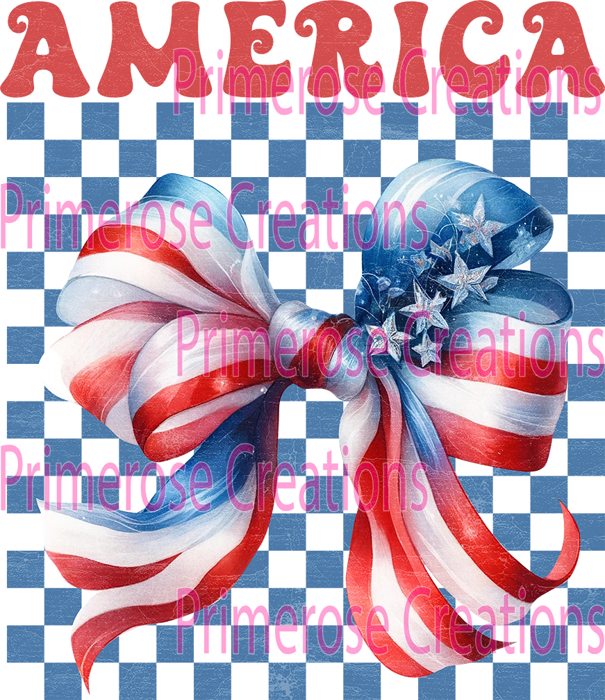 America Coquette Bow Checkered