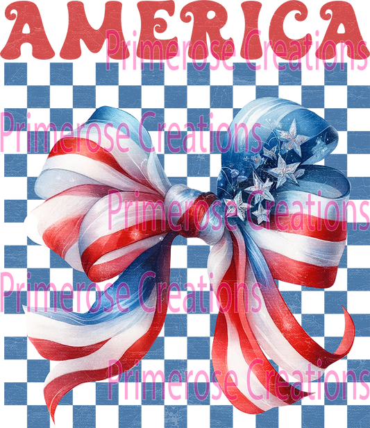 America Coquette Bow Checkered