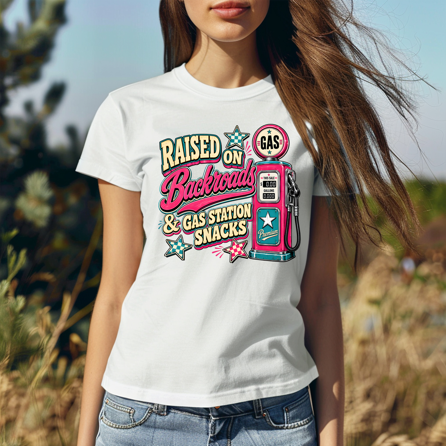 Backroads and Gas Station Snacks - Full Color - DTF Transfer - Thrifty Thursday