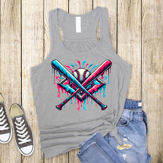 Baseball Home Plate Ice Cream Drip- DTF TRANSFER