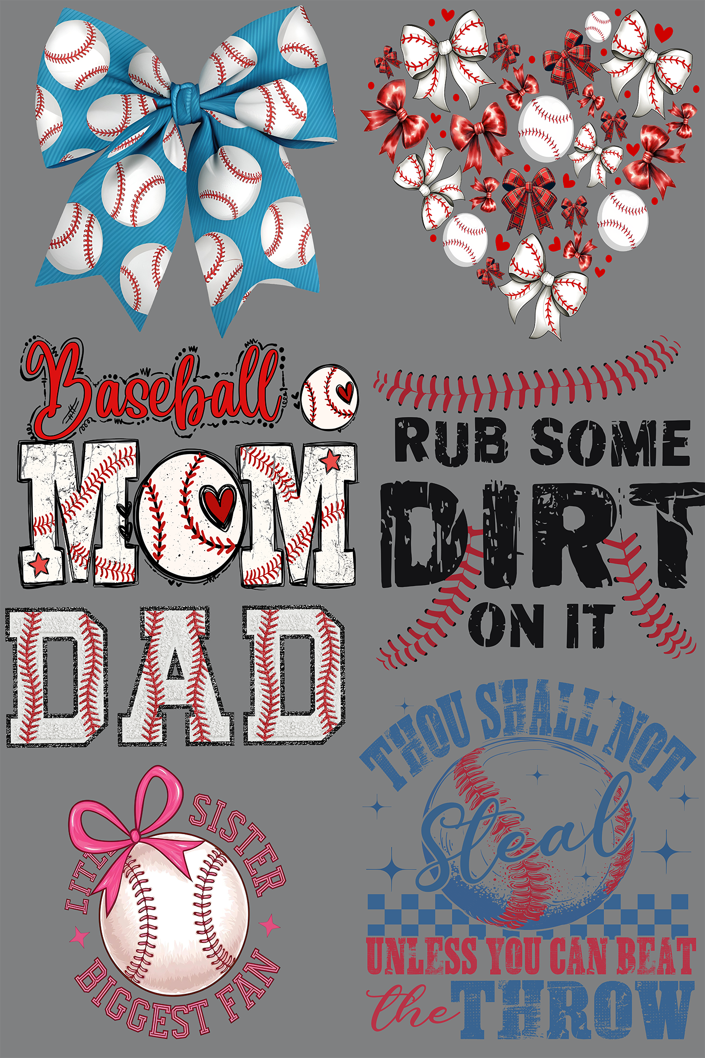 Baseball Family Pre-Made Gang Sheet 24X36