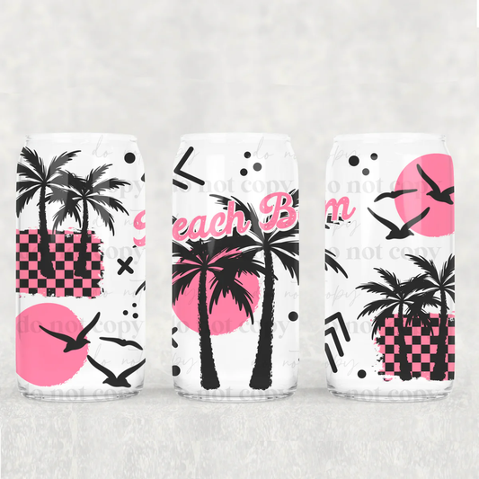 Beach Bum - Pink - UV DTF PRINT -