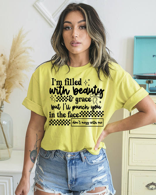 Beauty & Grace - Black - DTF TRANSFER - Wholesale