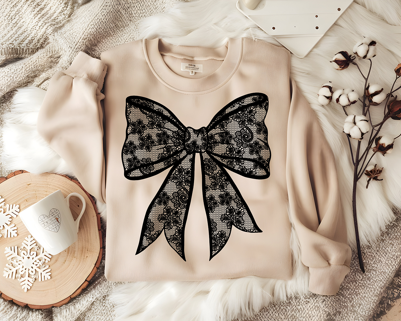 Black Lace Coquette - DTF TRANSFER