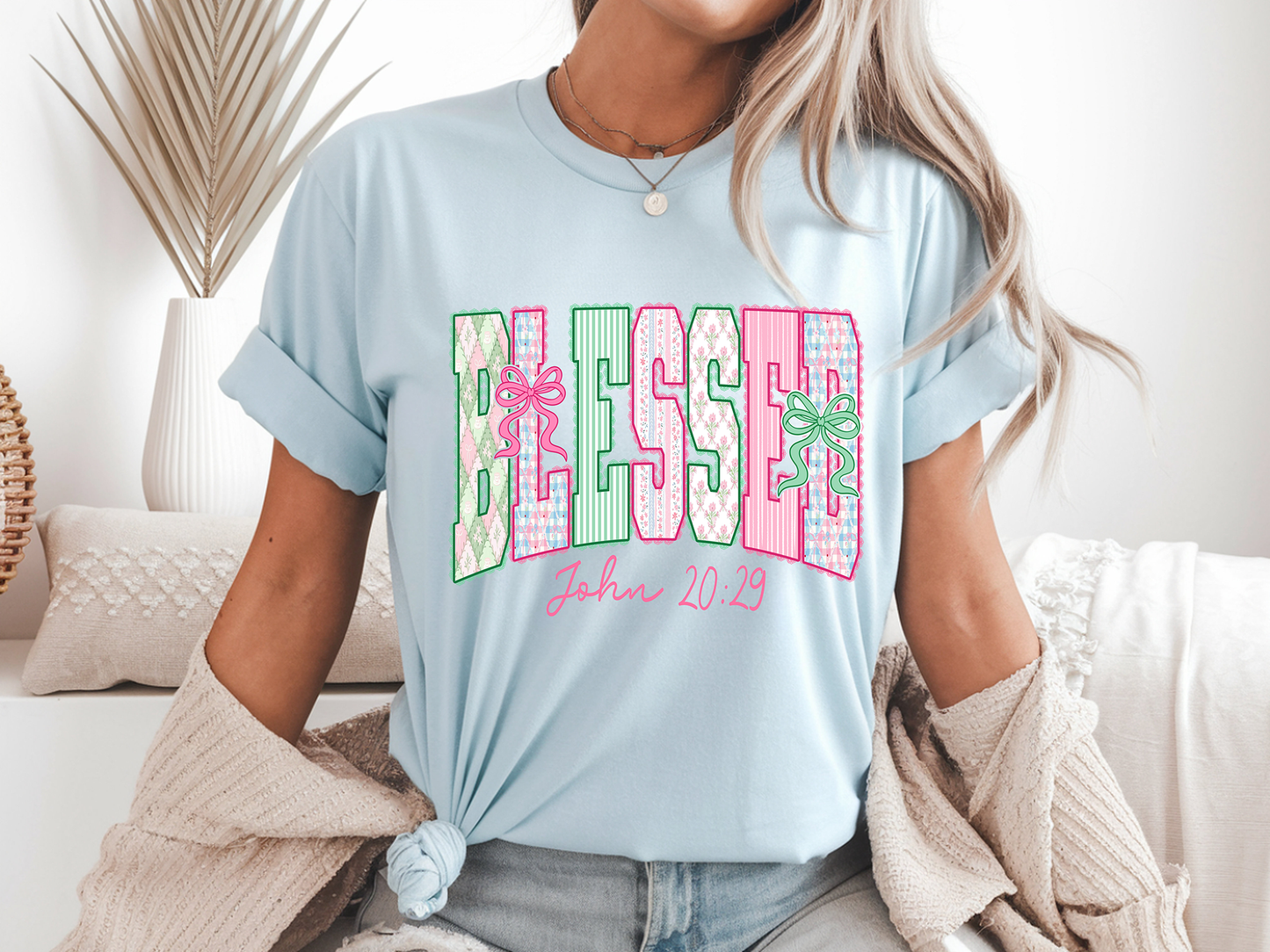 Preppy Spring Blessed - Full Color - DTF Transfer - 2-5 Business Days