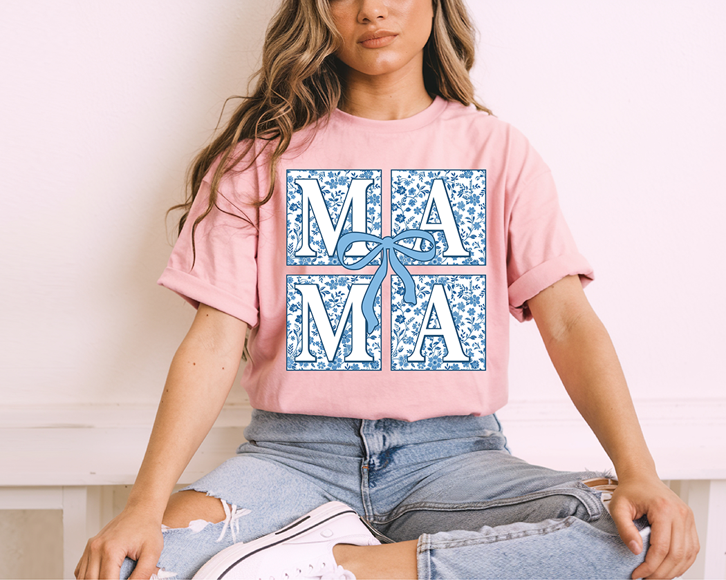 Blue Block Mama - Full Color DTF Transfer-Kiss it Goodbye