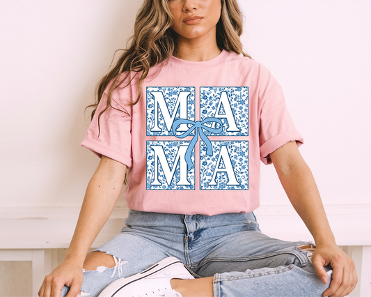 Blue Block Mama - Full Color DTF Transfer-2-5 Business Days