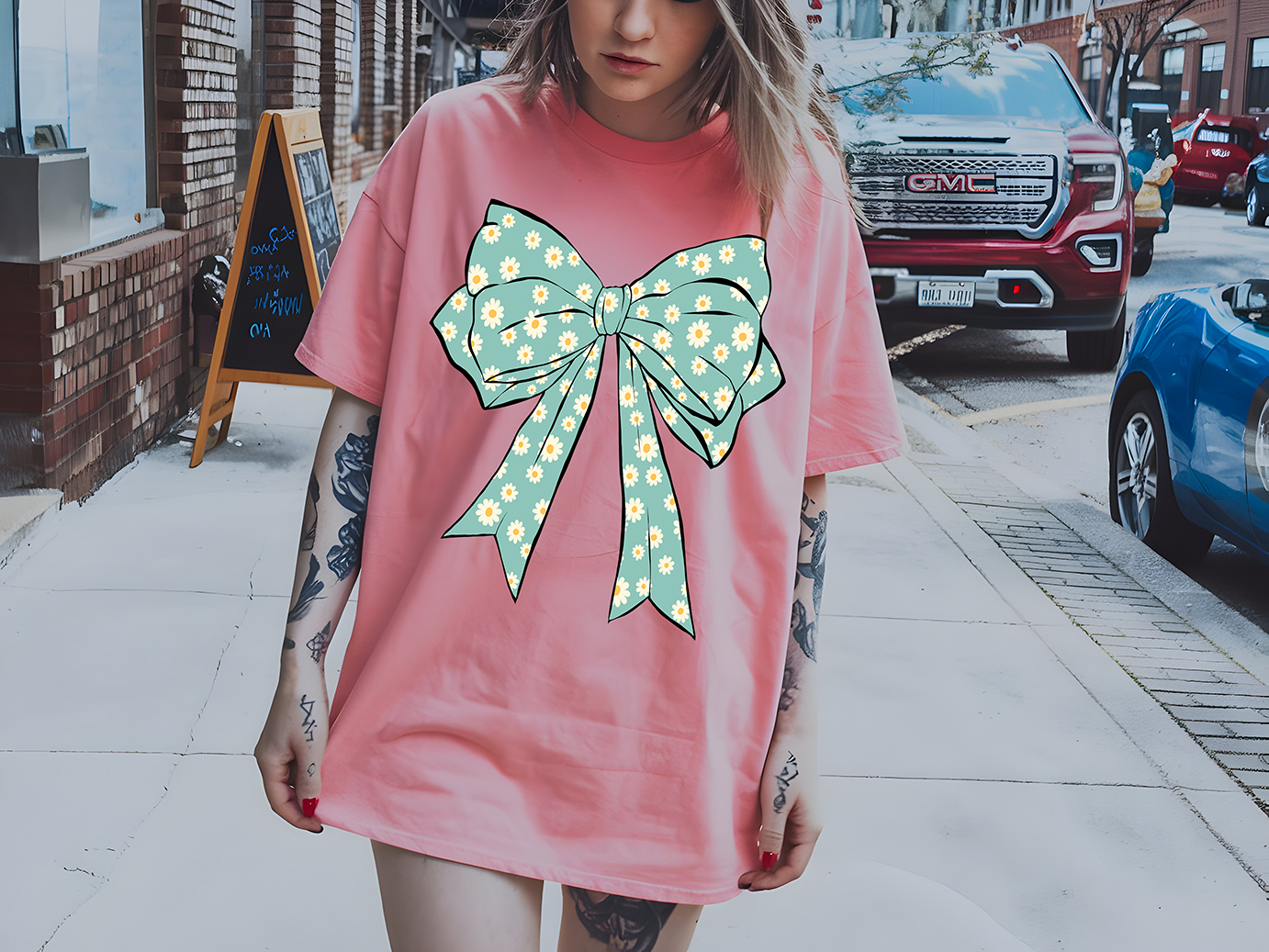 Blue Coquette Daisies - DTF TRANSFER