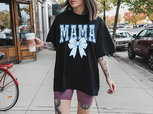 Blue Floral Mama Coquette - DTF TRANSFER