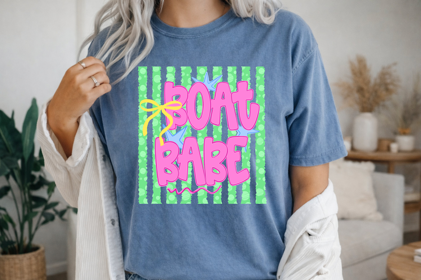 Boat Babe Striped Polka - Full Color - DTF Transfer - 2-5 Business Days