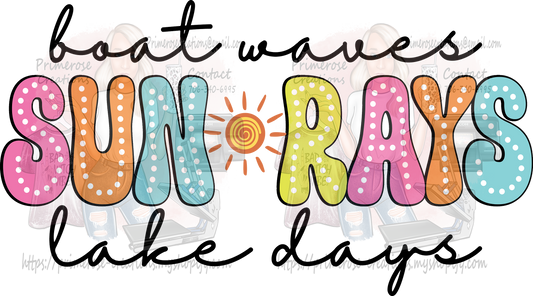 Boat Waves Sun Rays Colorful