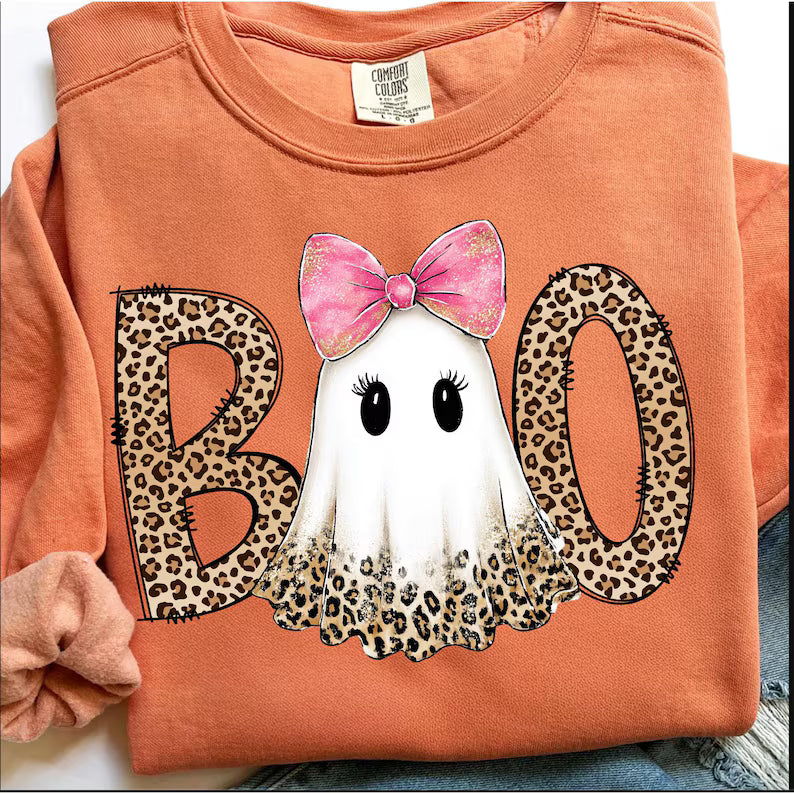 Boo Leopard- Full Color DTF Transfer - RTS#61