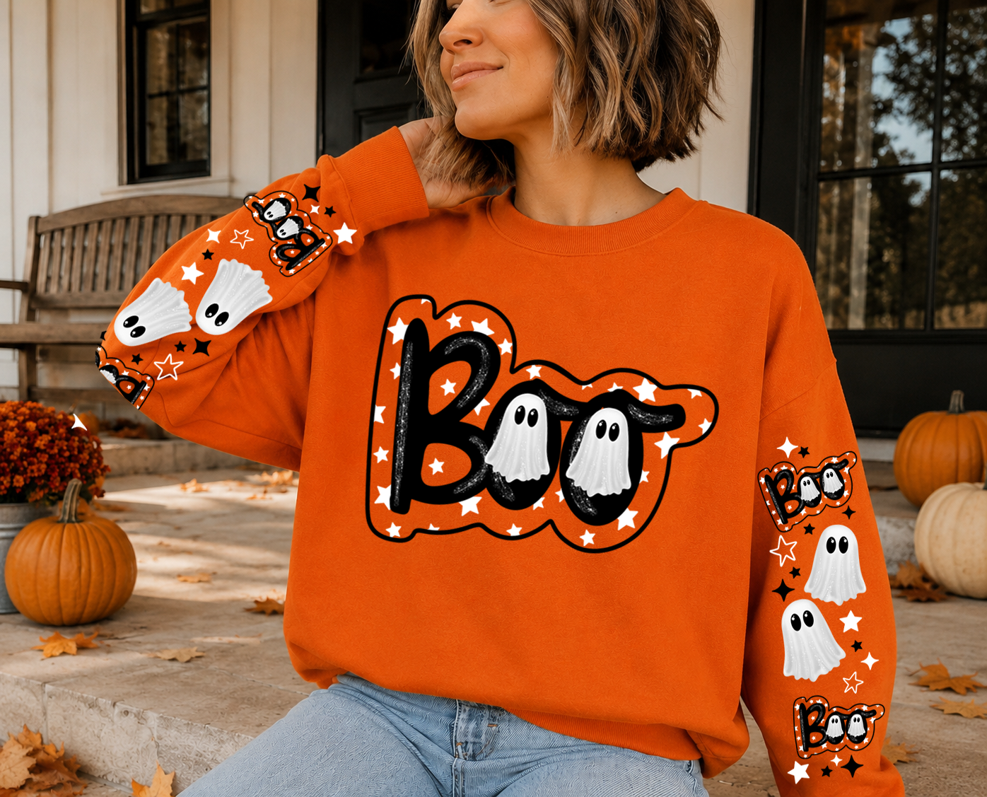 Boo W/Sleeves - DTF Transfer - Flash Grab Friday