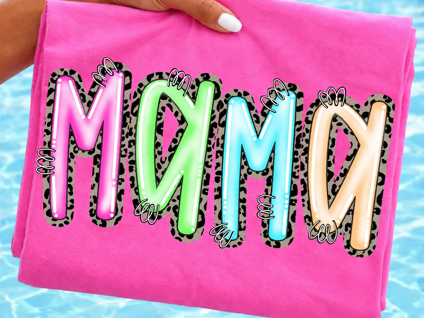 Bright Leopard Mama- Full Color - DTF Transfer - Thrifty Thursday