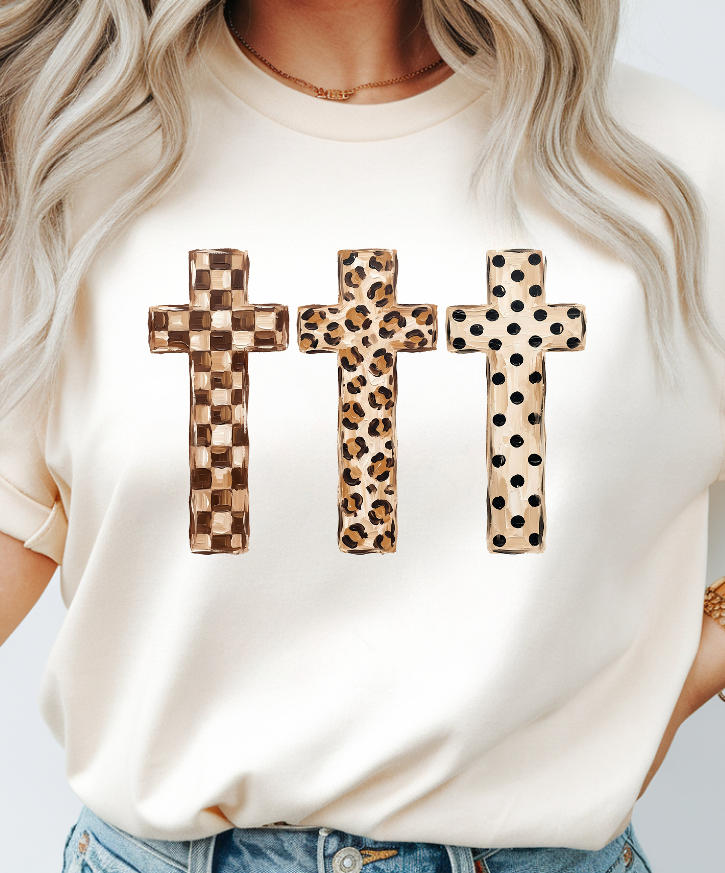 Brushstroke Painted Cross - Full Color - DTF Transfer - 2-5 Business Days