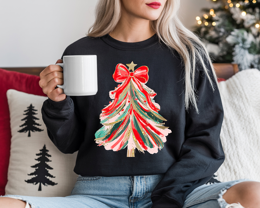 Brushstroke Red Tree-Full Color DTF Transfer -RTS#15