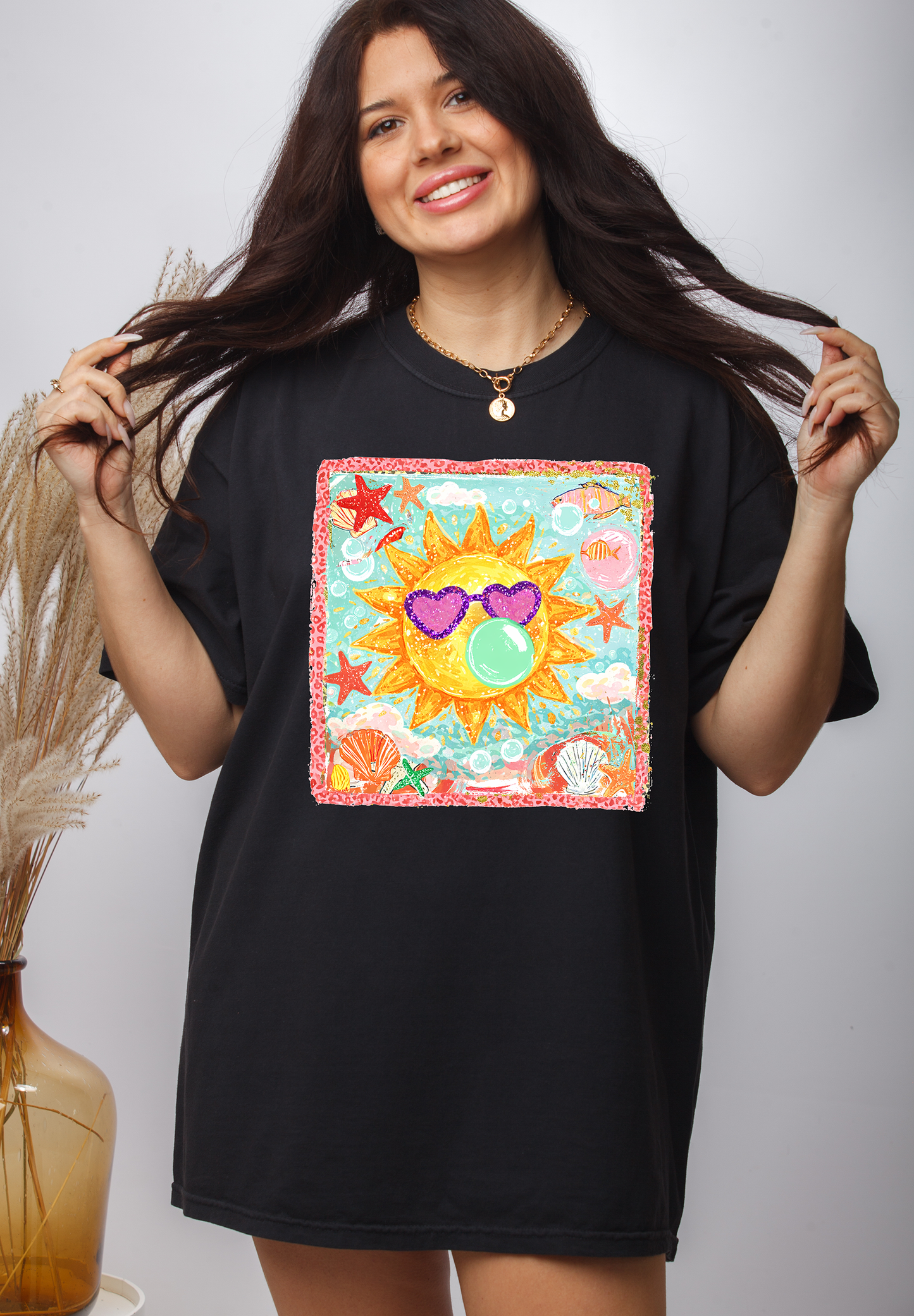 Bubble Gum Sun - Full Color - DTF Transfer - 2-5 Business Days