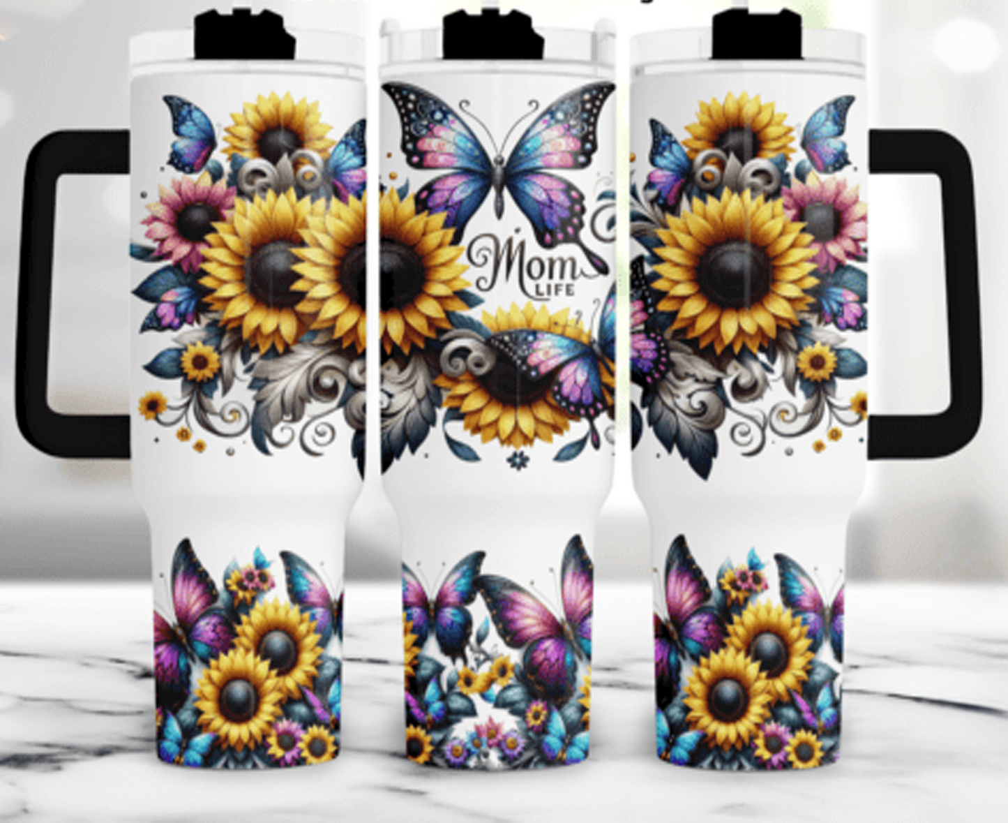 Mom Butterfly- 40oz Tumbler Wrap