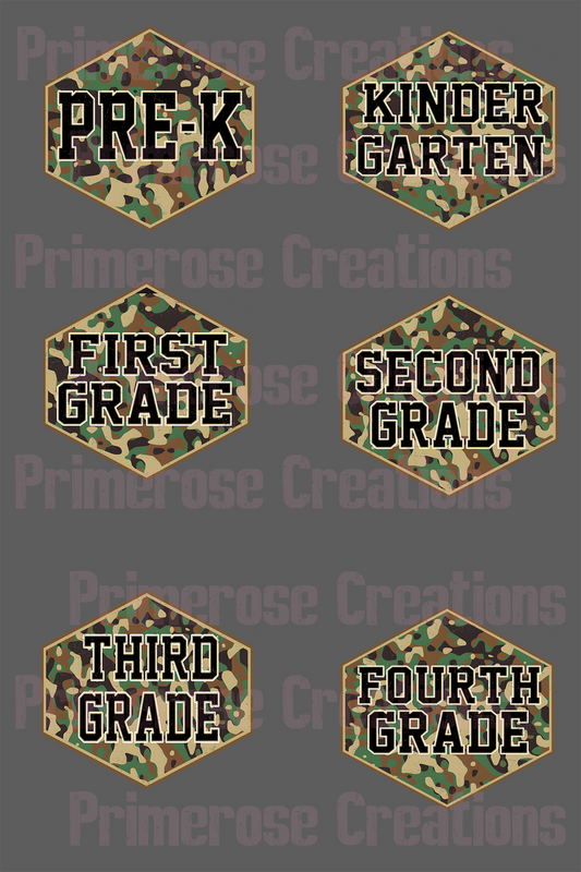 Cammo Back to school-Pre Made Gang Sheet 24X36