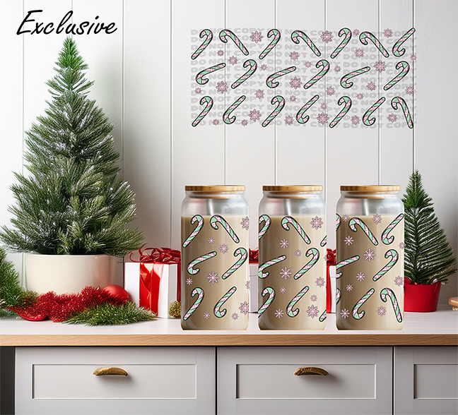 Candy Cane Wonderland - 16 oz UV DTF Cup Wrap - Friday New Releases (Exclusive)