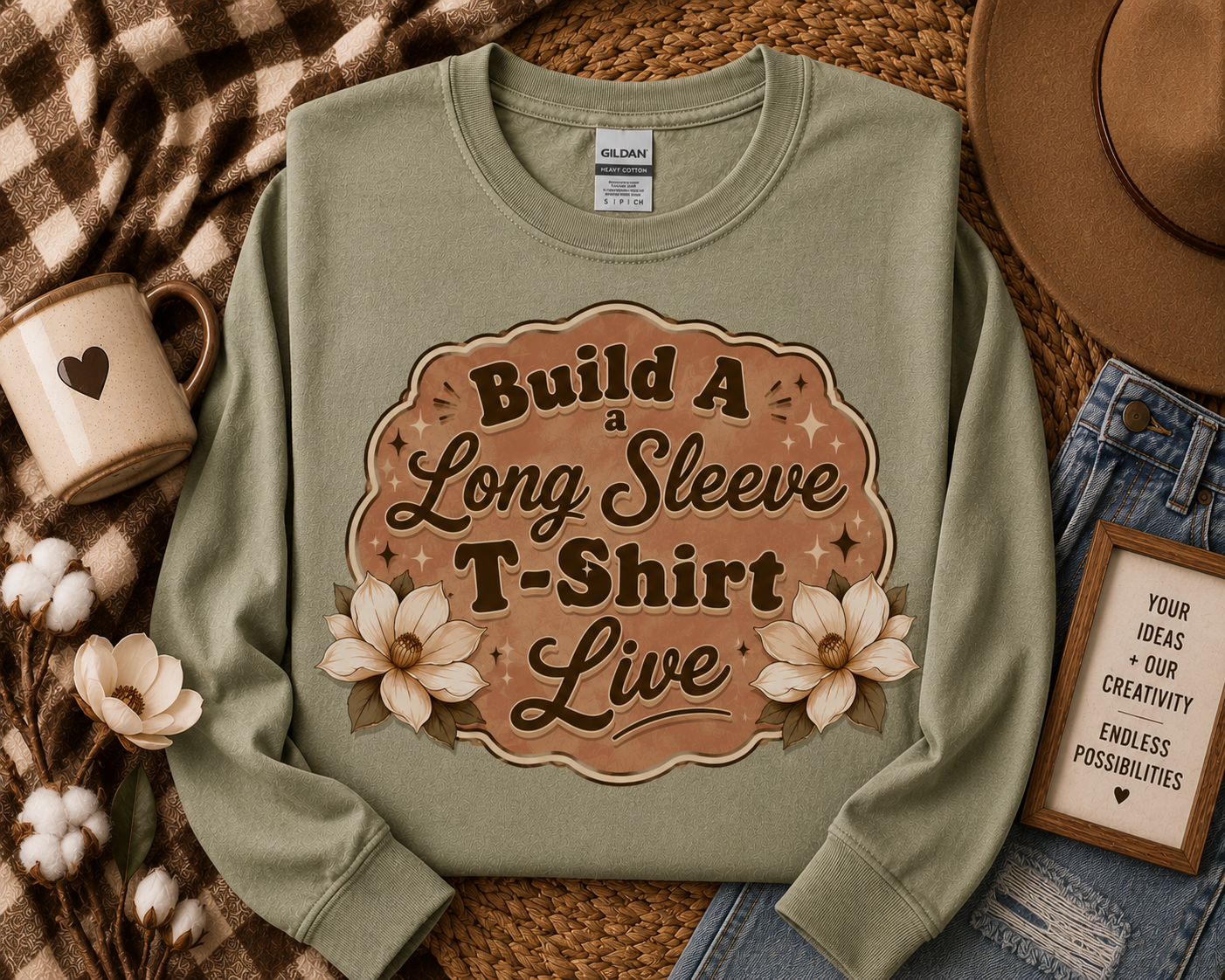 Build A Long Sleeve T-Shirt - Made on Live