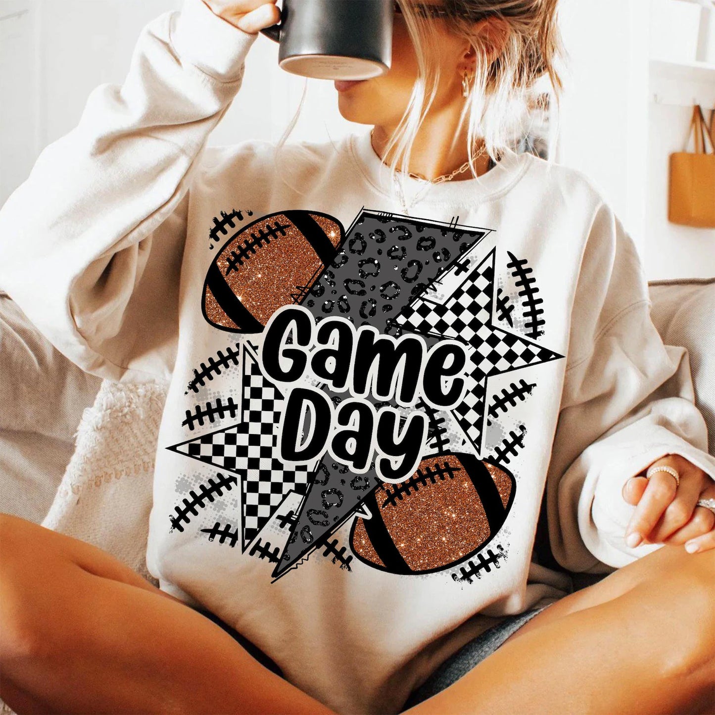 Checker Football Game Day - DTF Transfer - Flash Grab Friday
