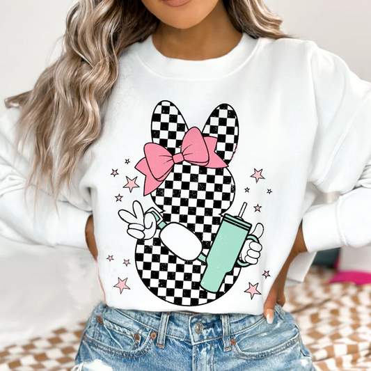 Checkered Bunny - DTF TRANSFER -