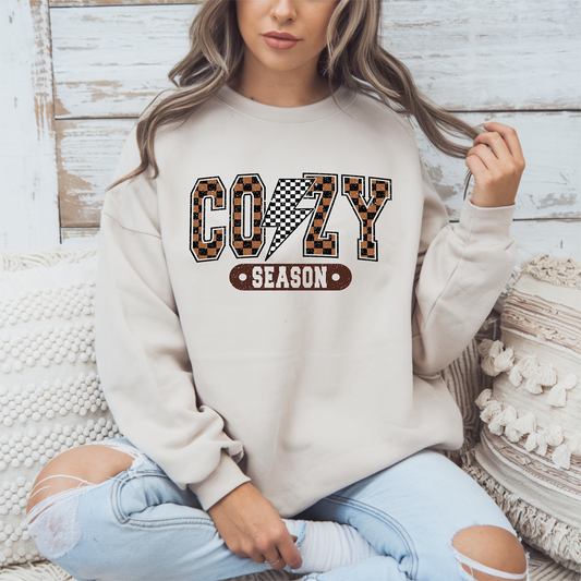 Checkered Cozy Season-Full Color-DTF TRANSFER-2-5 Business Days