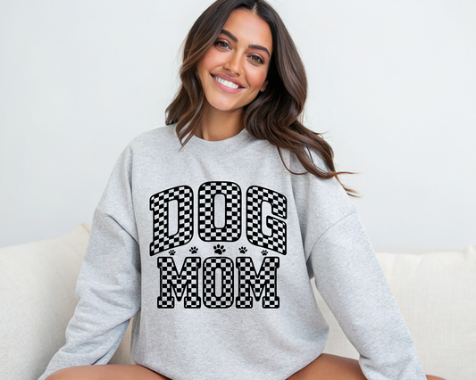 Checkered Dog Mom- Single Color- DTF TRANSFER- 2-5 Business Days