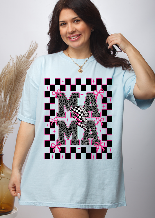 Checkered Leopard Mama - DTF TRANSFER - WHOLESALE