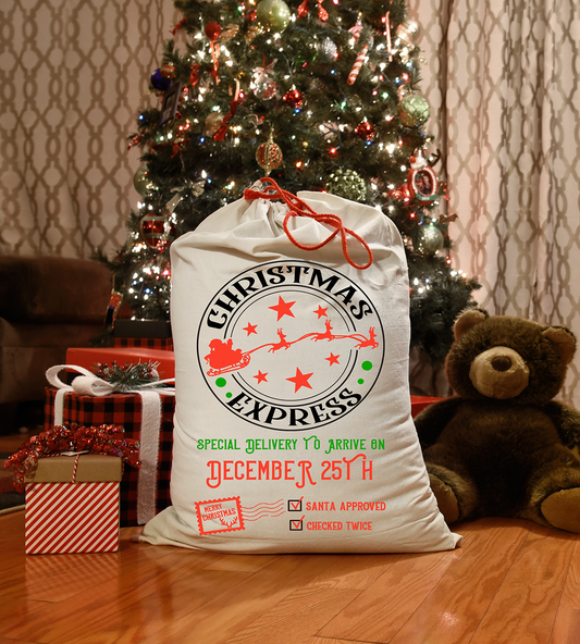 Christmas Express - Santa Sack - 15" - DTF Transfer - Friday New Releases