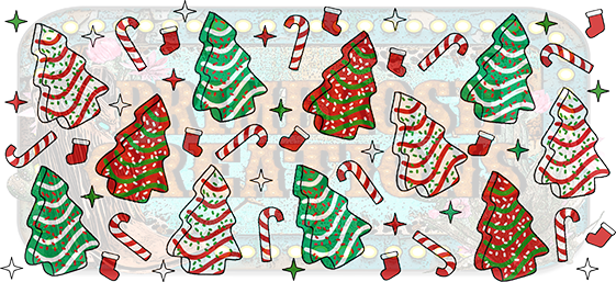 Christmas Tree Cakes Red and Green (DTC)