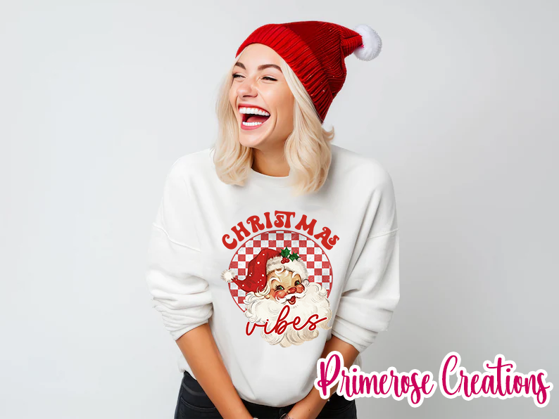 Christmas Vibes Red Santa Sweatshirt