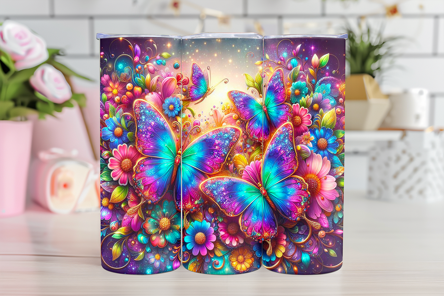Colorful Butterflies - 20oz TUMBLER WRAP