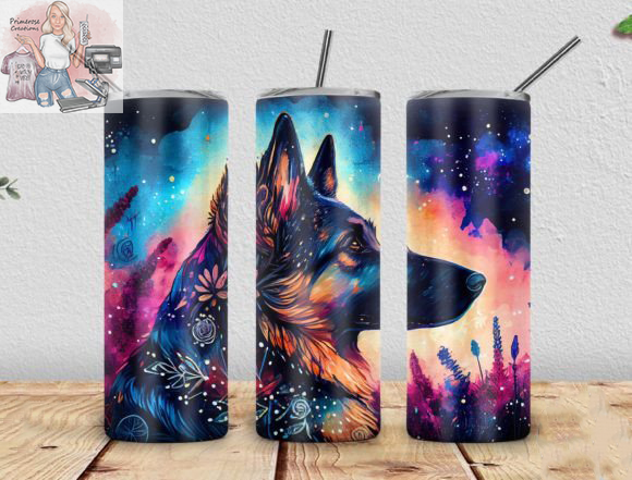 Colorful German Shephard Tumbler Wrap