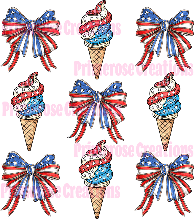 Coquette Bow and Ice Cream Collage