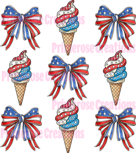 Coquette Bow and Ice Cream Collage