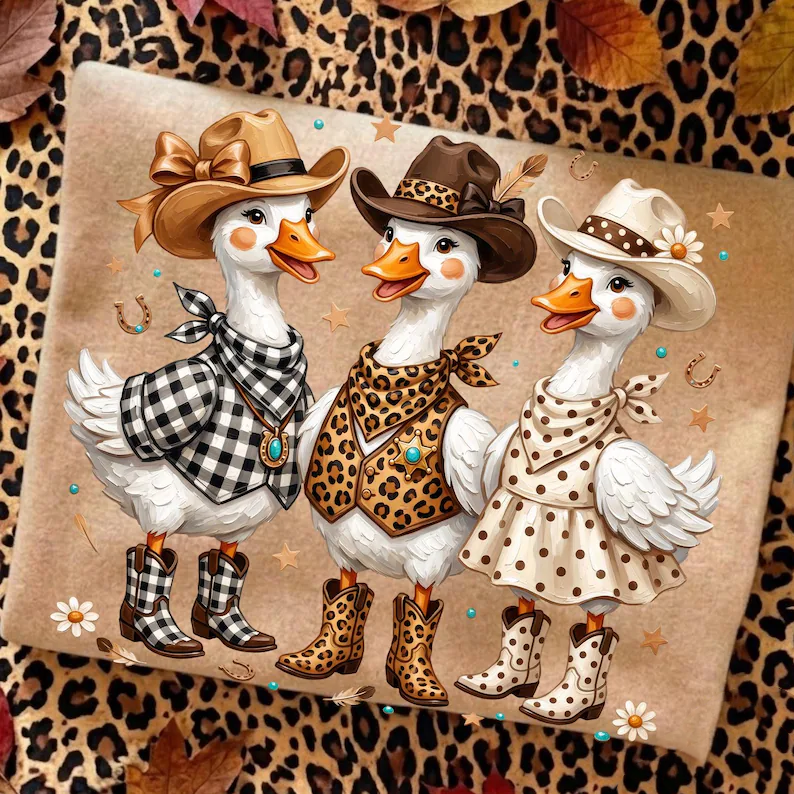 Cowgirl Gooses - Full Color DTF Transfer - Thrifty Thursday