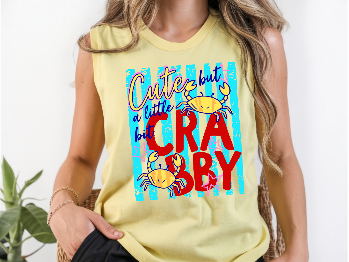 Cute but Crabby - Blue - Full Color - DTF Transfer - 2-5 Business Days