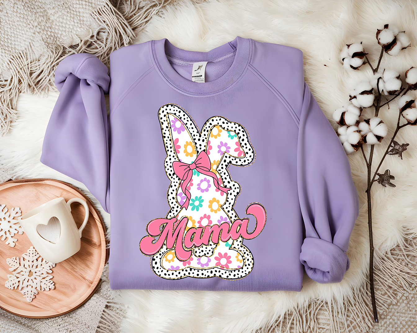 Dalmation Floral Bunny - DTF TRANSFER