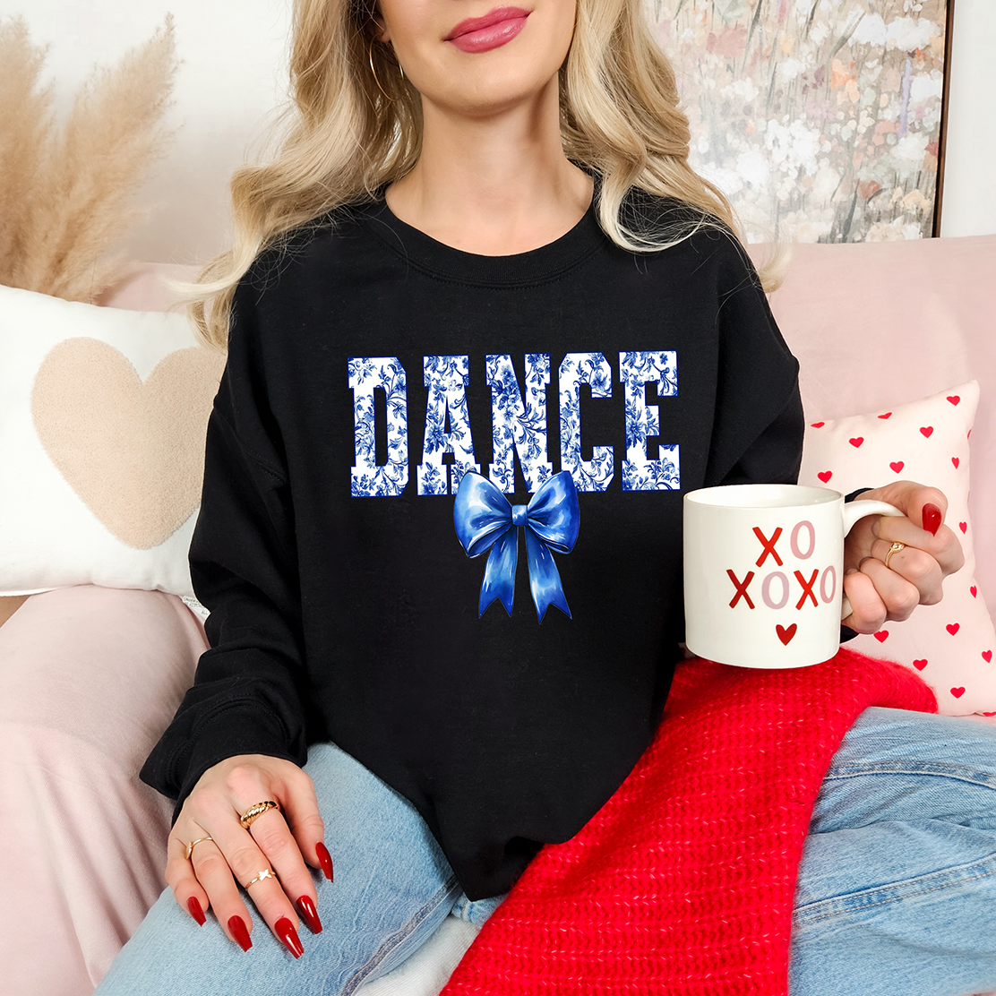 Dance Blue Floral-Full Color DTF Transfer RTS # 17