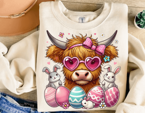 Easter Bunny Highland Cow - DTF TRANSFER