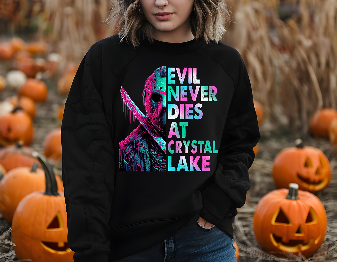Evil Never Dies- Full Color DTF Transfer - Friday New Releases