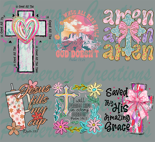 Faith Based   - UV Gang Sheet 11x12 (6 stickers)
