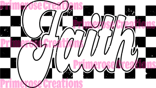 Faith White and Black Checkered