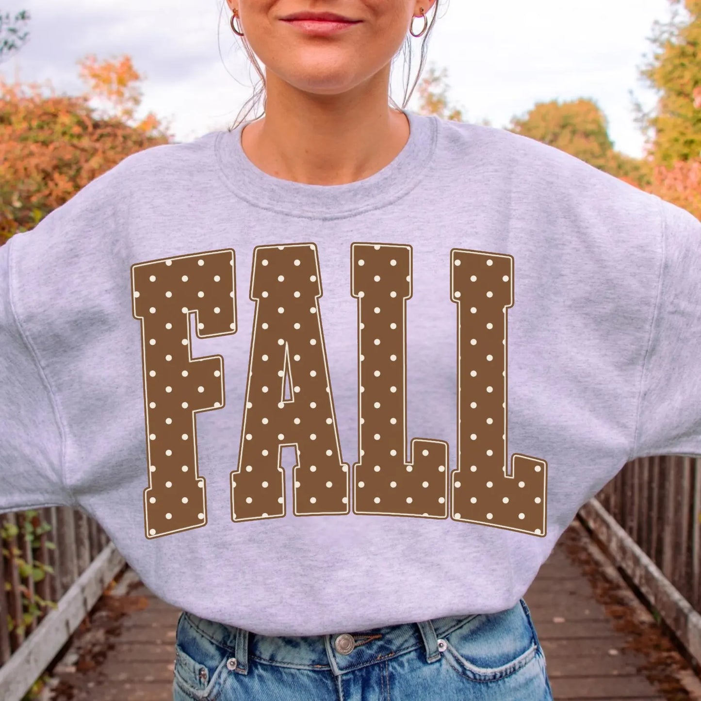 Fall Polka Brown - Full Color - DTF Transfer - Grab It Tuesday